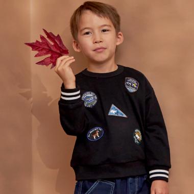 ワッペン 裏毛トレーナー 【吸湿発熱】