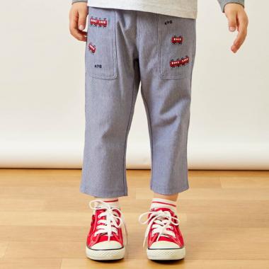 ストライプジャカード パンツ 7分丈