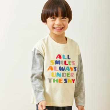 ロゴクロス刺しゅう 長袖Tシャツ