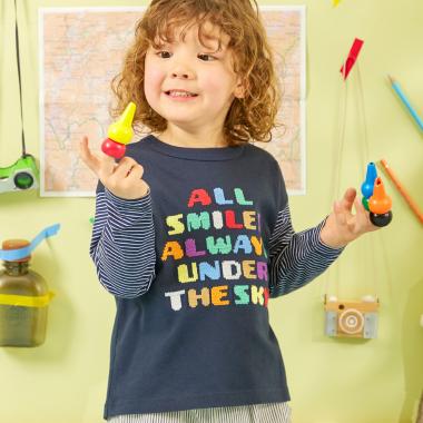 ロゴクロス刺しゅう 長袖Tシャツ