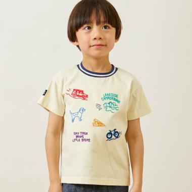 ハンド刺しゅう風 半袖Tシャツ