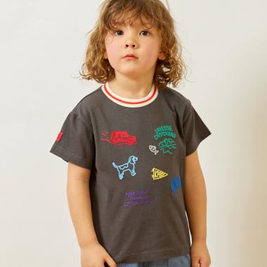 ハンド刺しゅう風 半袖Tシャツ