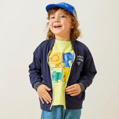 天竺ジップアップカーディガン