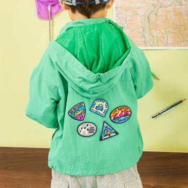 ナイロンタッサー　ワッペンジャケット