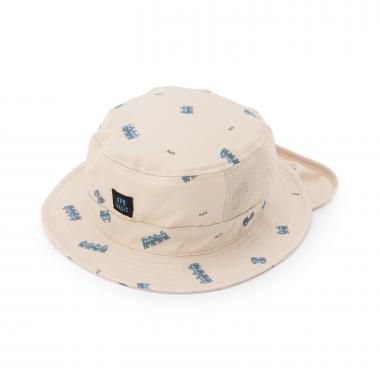 電車総柄プリント 日除け付きハット