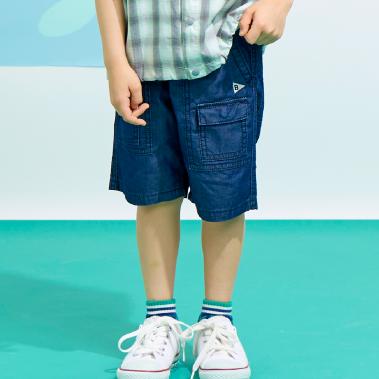 【冷感デニム】 ハーフパンツ