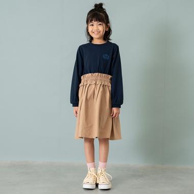 布帛ドッキングワンピース