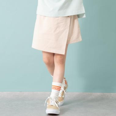 【綿100%】カット台形ラップキュロット