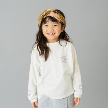 【綿100】【365D.】袖プリントドルマンロンT