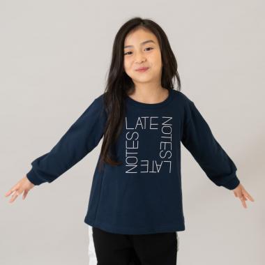 スウェットプリントAラインプルオーバー