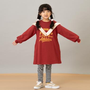 フリンジ付きプリントワンピース