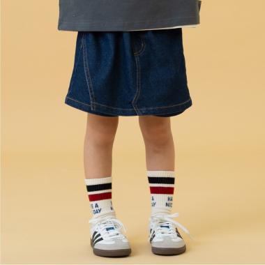 デニムミニラップ風スカートパンツ