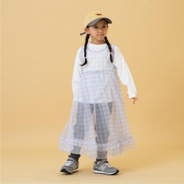 シフォンチェックワンピース