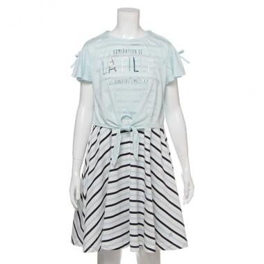 透けTシャツ×ボーダーワンピースセット