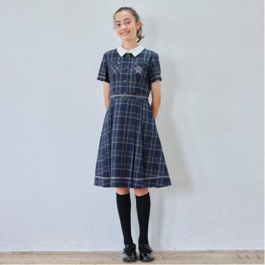 *半袖衿付きワンピース