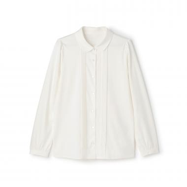 【卒服】【防汚加工】丸襟カットブラウス