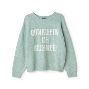 ロゴジャカードニットプルオーバー