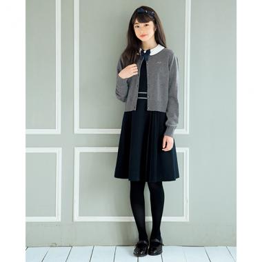 丸衿つきサイドプリーツワンピース