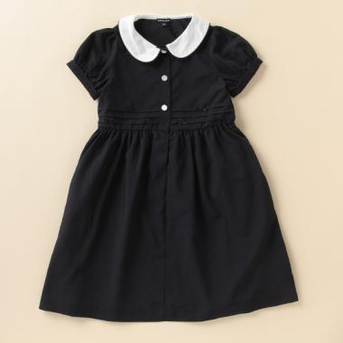 【トドラーサイズ】 丸衿つきパフスリーブワンピース