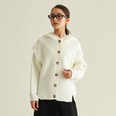 【AMI】7G-2WAYフードカーディガン