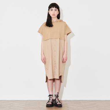 【AMI】ショートパーカドッキングワンピース