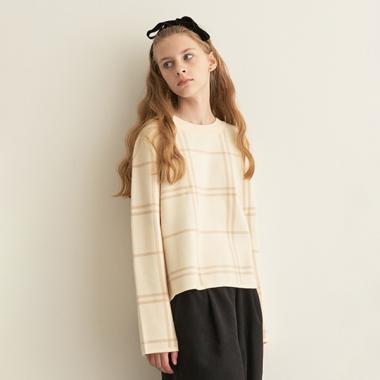 【AMI】チェックプルオーバーニット