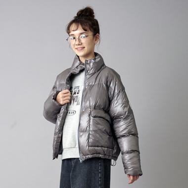 【AMI】【撥水】【家庭洗濯可】シャイニ‐パテッドブルゾン