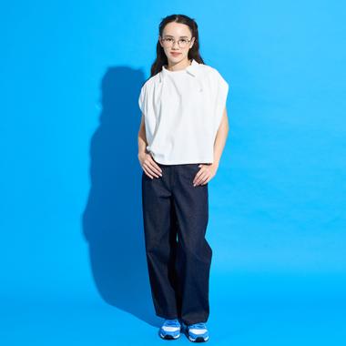 【ニコ☆プチ掲載】【AMI】ベルト付きバレルシルエットパンツ