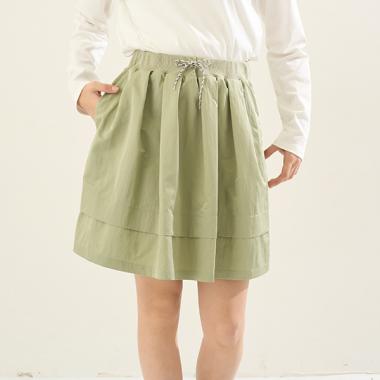 【Cuugal掲載】【AMI】【撥水】ウエストリブ裾タックスカート