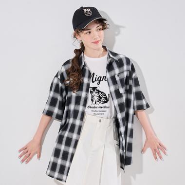 【大好評により新色追加】【AMI】5分袖ビッグシャツ×コンパクトTシャツ