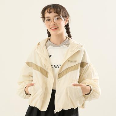 【AMI】【撥水】フードバルーンライトブルゾン