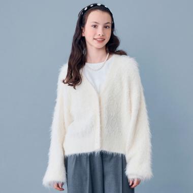 【AMI】シャギーニットカーデ×ロンTセット