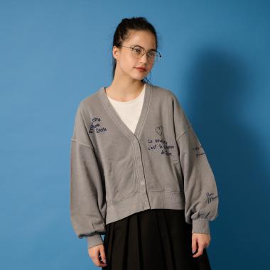 【AMI】らくがき刺しゅうウラケカーディガン