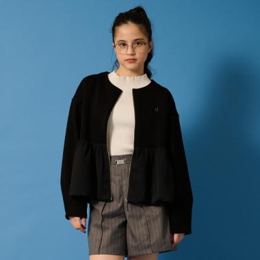 【AMI】ダンボールバルーンジップカーディガン