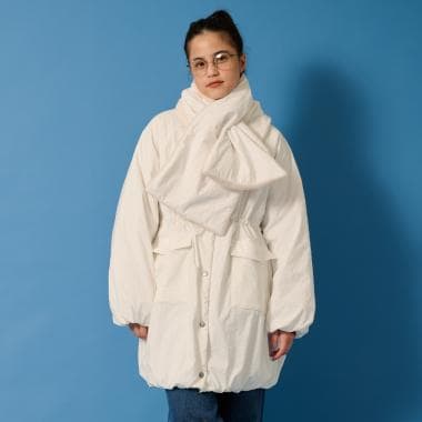 【WEB限定】【AMI】【撥水】ティペットつき中わたバルーンコート