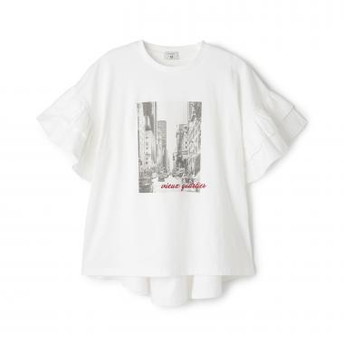 【AMI】ラッフルスリーブ転写チュニック