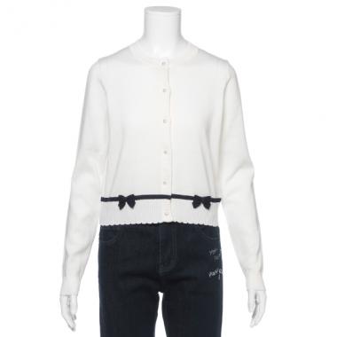 UVケア リボンスカラップカーディガン