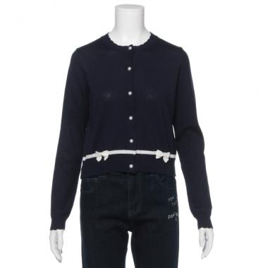 UVケア リボンスカラップカーディガン