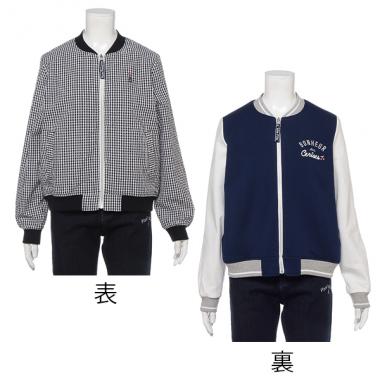 ギンガムチェックリバーシブルブルゾン