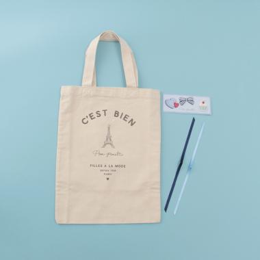 エッフェル塔ロゴカスタムトートバッグ(A4サイズ)