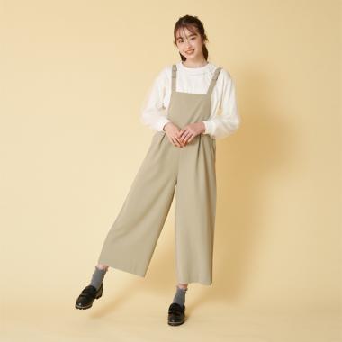 タックワイドサロペットパンツ