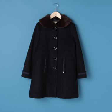 フェイクファー衿つきスクールコート