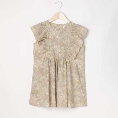 リバティプリントフリル袖チュニック