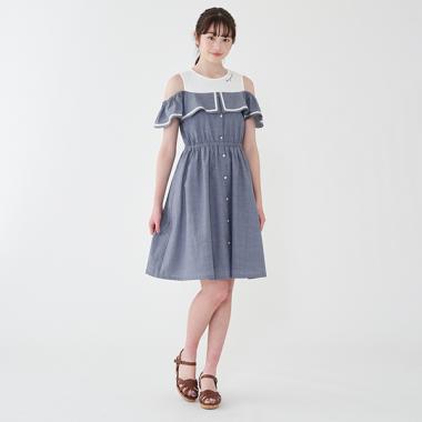 オフショルマリンワンピース