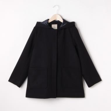 裏キルティング2WAYハーフウールコート