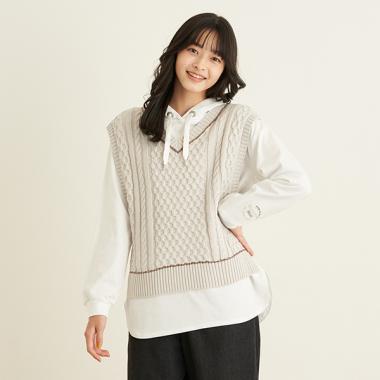 ニットベスト+Tパーカセット