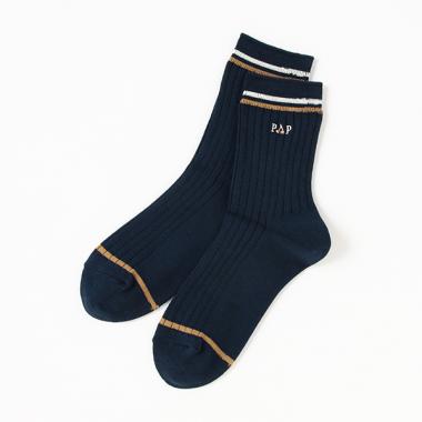 ラインカジュアルクルーソックス【日本製】