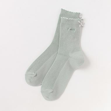 バックリボンクルーソックス【日本製】