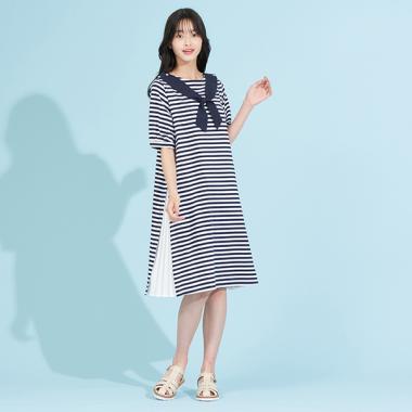 ボーダーマリンカットワンピース