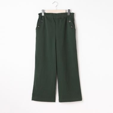 釦ストレートワイドパンツ